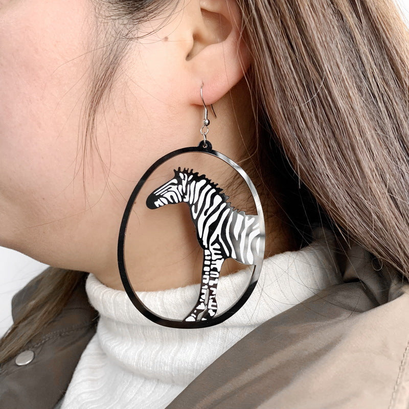 Acrylic Irregular Shaped Personalized Animal Earrings MYA-NingD059