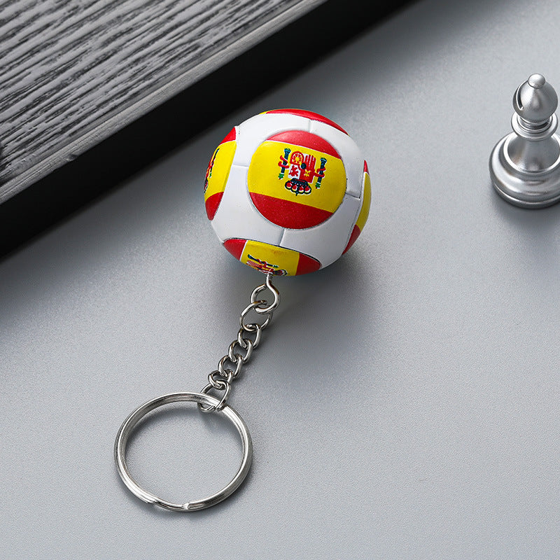 Keychain PVC World Cup Printed Flag Soccer Small Gift Pendant RuiQi002