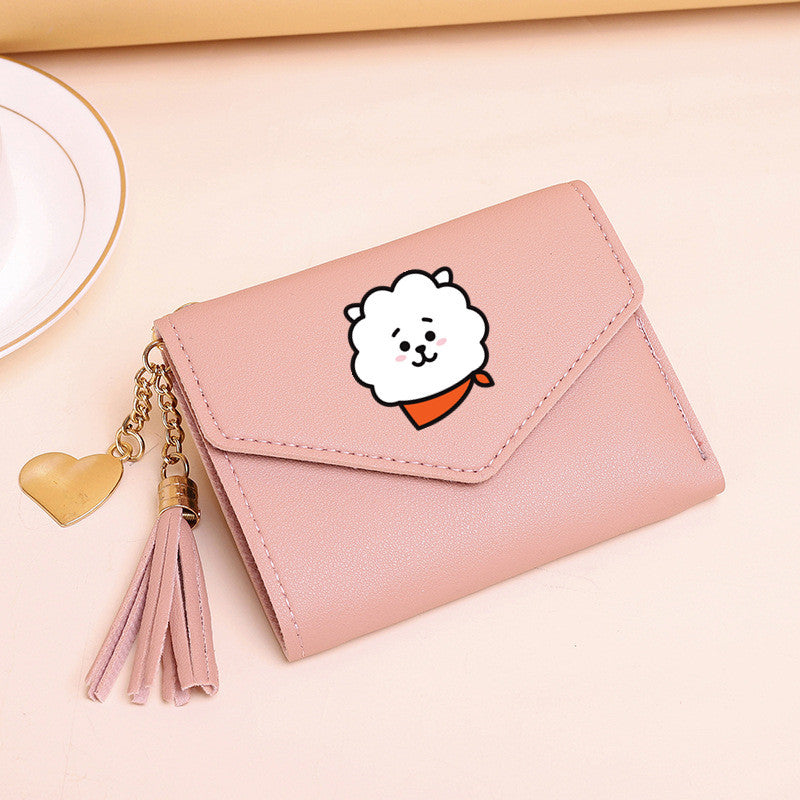 PU card bag tassel short wallet MIC-XingY015