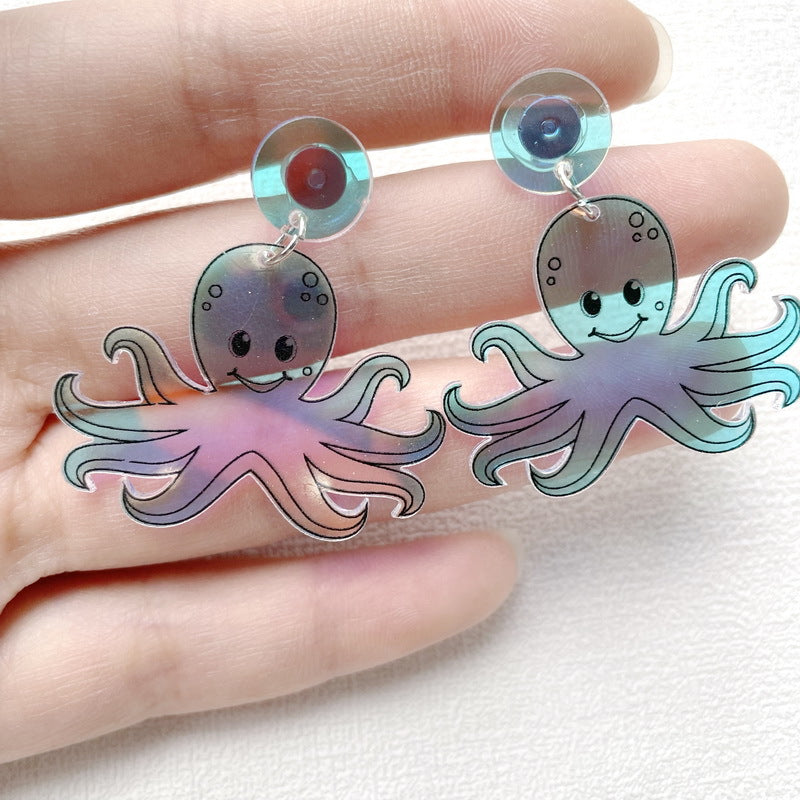 Acrylic Colorful Octopus Earrings MIC-NingD046