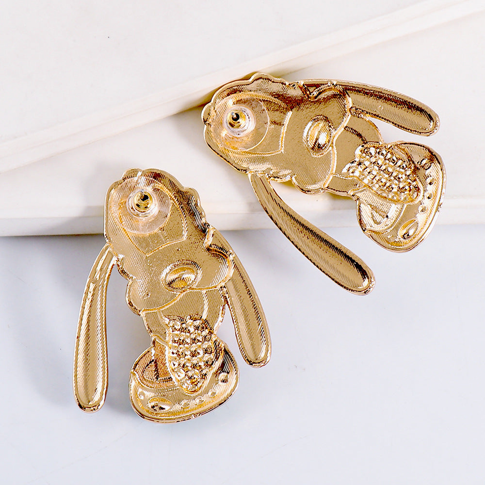 Alloy cartoon dog exaggerated earrings MIC-JuJ008