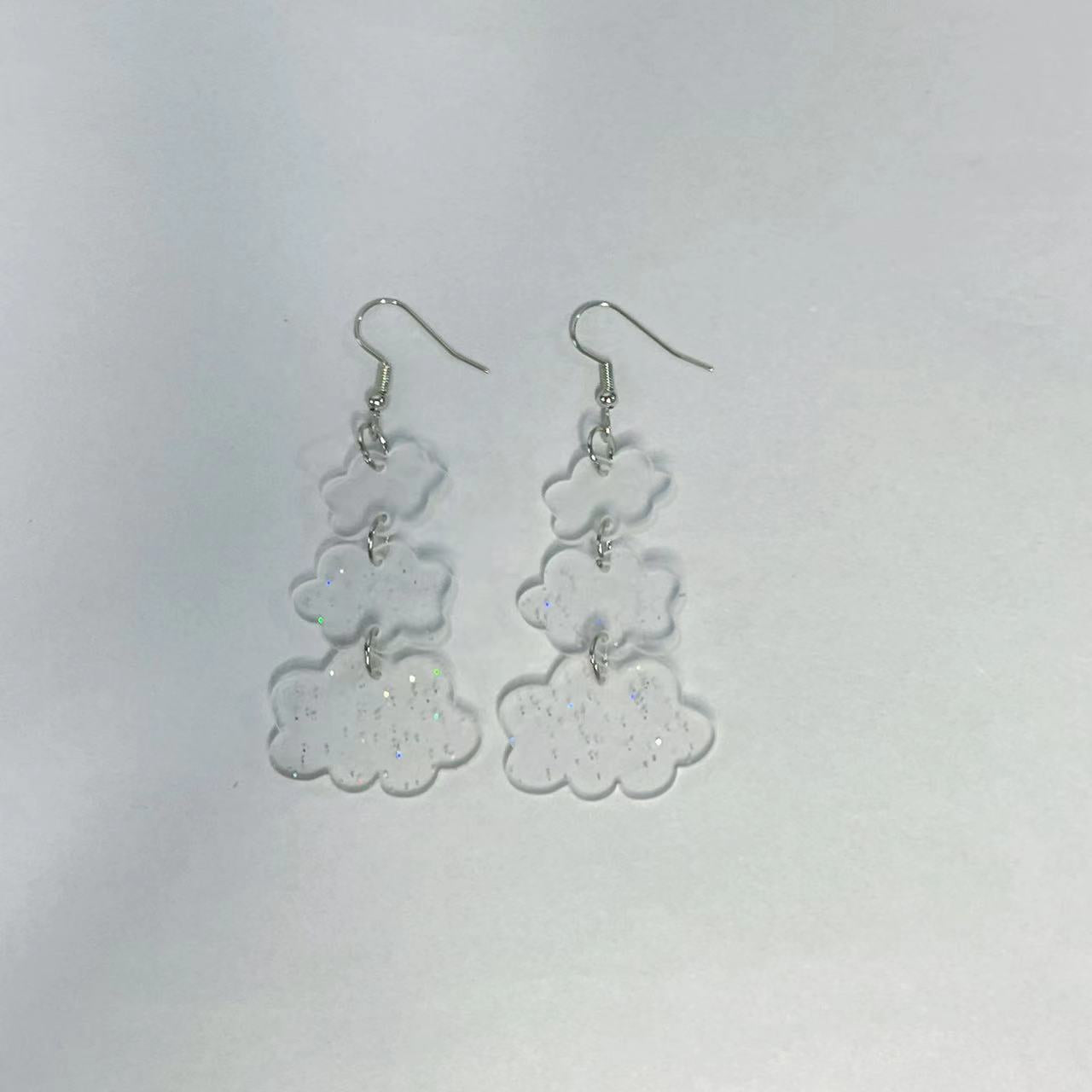 Acrylic Cloud Sparkling Powder Earrings MIC-JiuT005