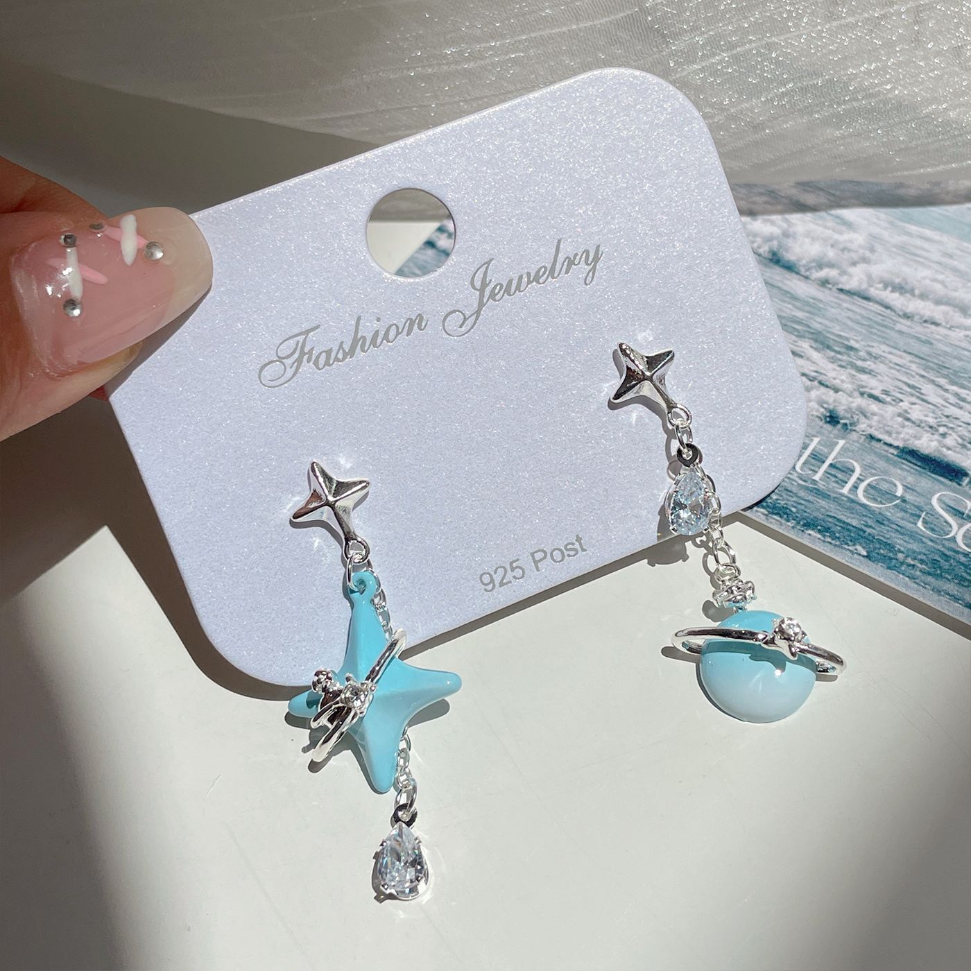 Alloy Ocean Series Blue Earrings MIC-ShuangX045