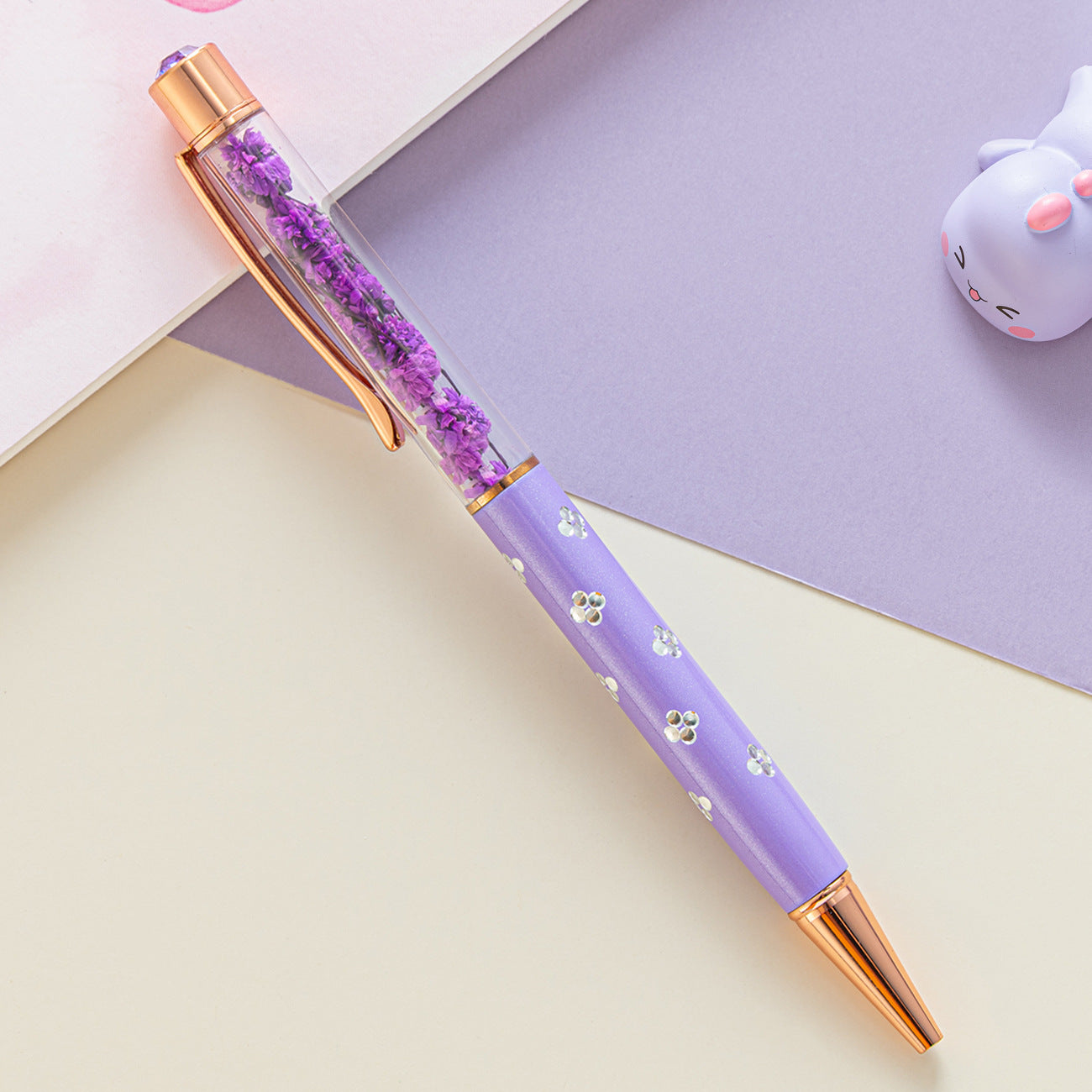 Ballpoint Pen Metal Dried Flower Gel Pen HongD002