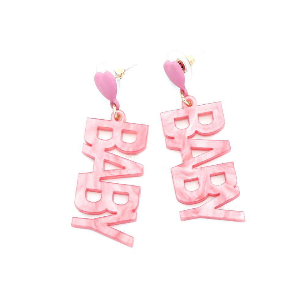 Alloy English Letter Earrings MIC-ManY001