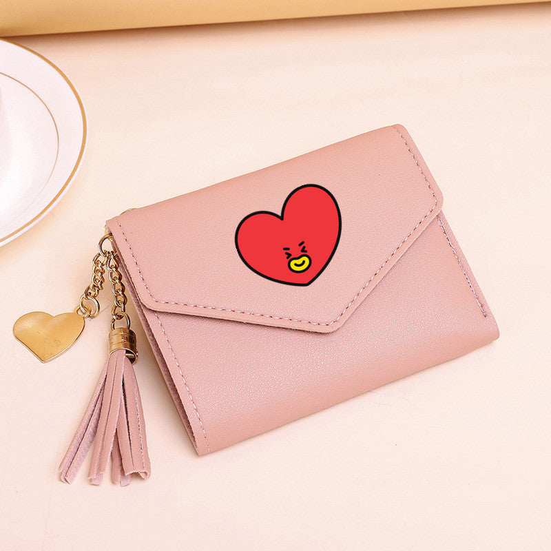 PU card bag tassel short wallet MIC-XingY015