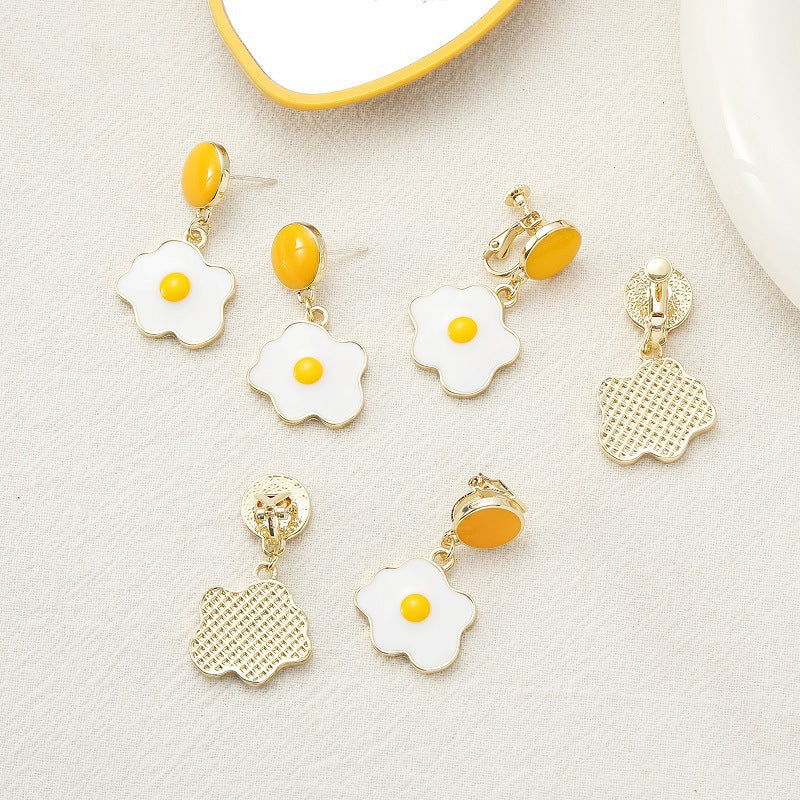 Poached Egg Fun Stud Earrings MIC-ABL006