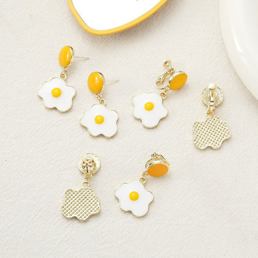 Poached Egg Fun Stud Earrings MIC-ABL006