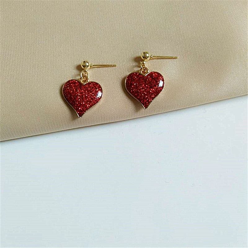 Alloy niche heart-shaped earrings MIC-AiM013