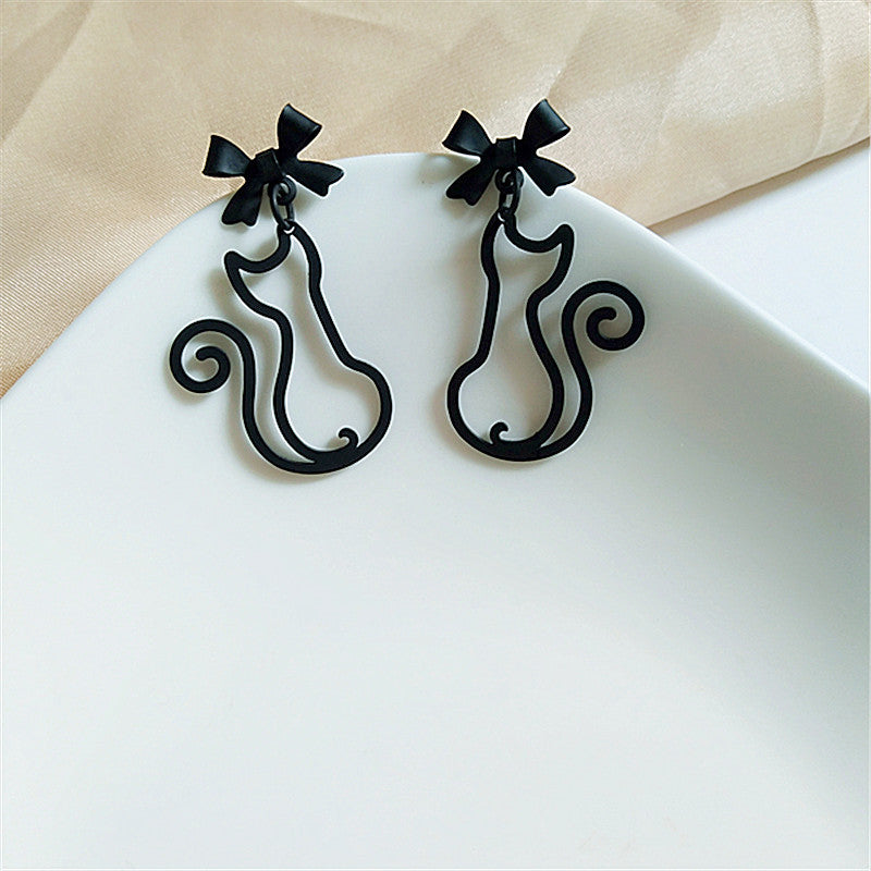 Earrings Alloy Cartoon Cat Bow aimei005