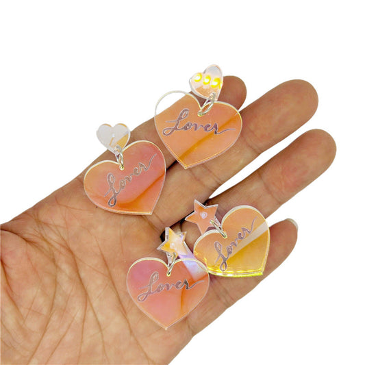 Acrylic Colorful Love Earrings MYA-XueP088