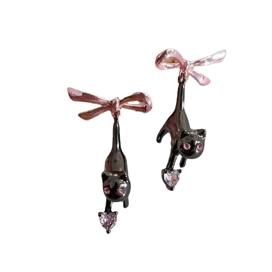 Alloy black cat earrings (Minimo de Compra 2) MIC-HanY005