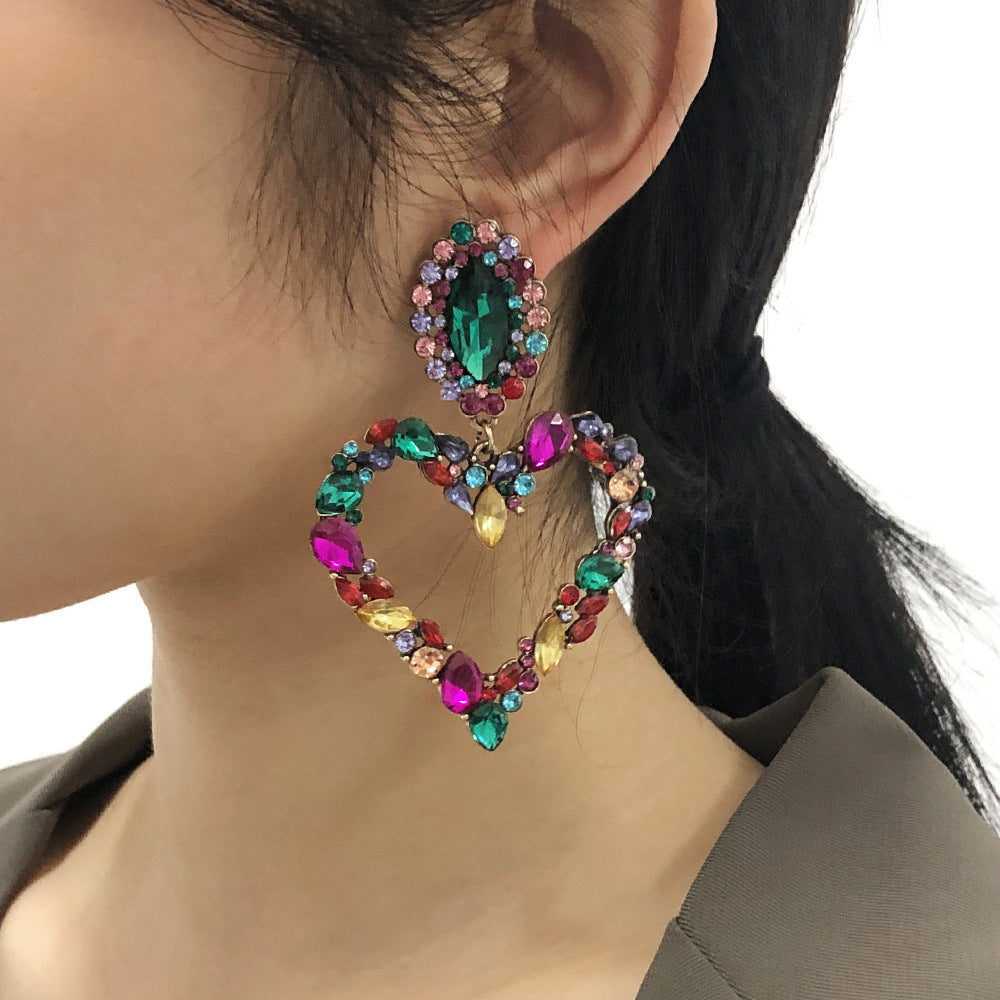 Ritch earrings, punk heart earrings MIC-QianD004