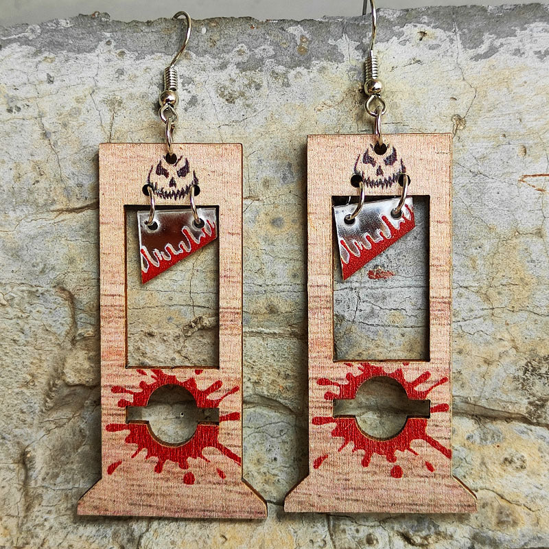 Alloy acrylic guillotine bloodstain earrings (Minimo de compra 2) MIC-HeY004