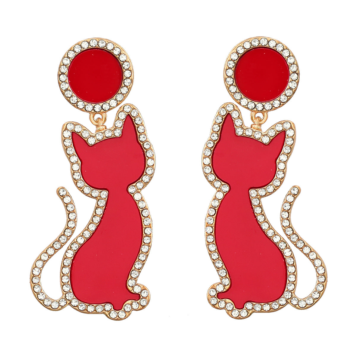 Alloy diamond studded cute animal earrings MIC-JiuL004