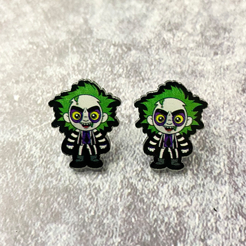 Earrings Acrylic Halloween Funny Fun Earrings 2 pairs Qunyi001