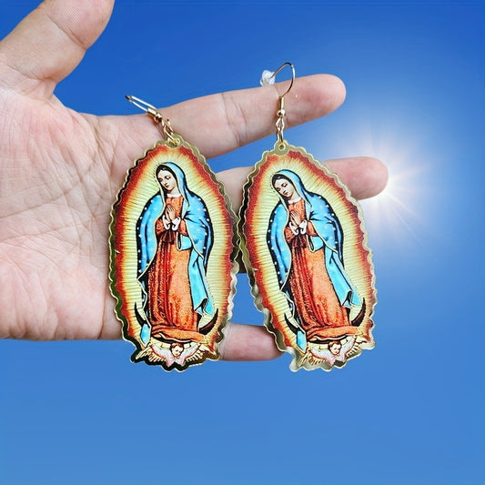 Acrylic Jesus Saint Mary Earrings MIC-XueP172