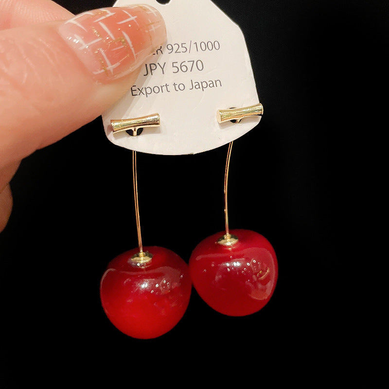 Alloy Diamond Strawberry Cherry Earrings MIC-HuiH010