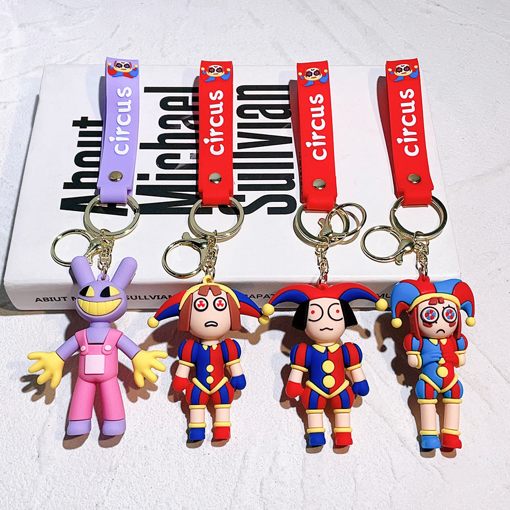 PVC cartoon magical digital circus keychain MIC-QiC026