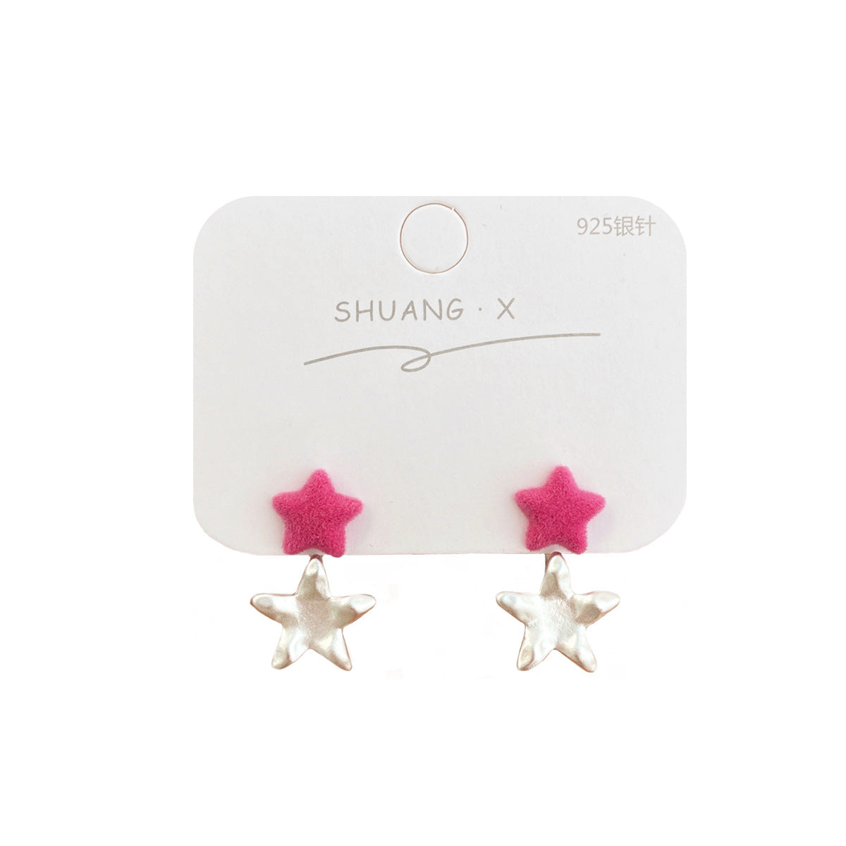 Acrylic flocked five pointed star earrings (Minimo de Compra 2) MIC-ShuangX025