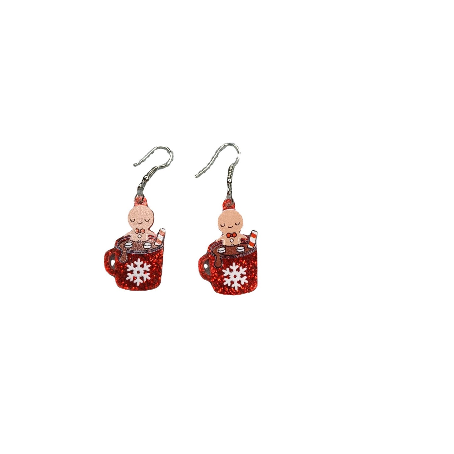 Acrylic Christmas Snowflake Earrings (Minimo de Compra 2) MIC-JiuT015