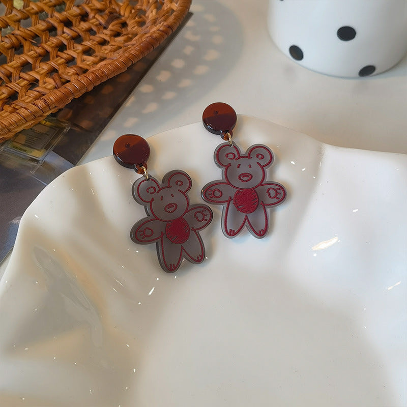 Alloy Funny Bear Earrings MIC-JiuY033