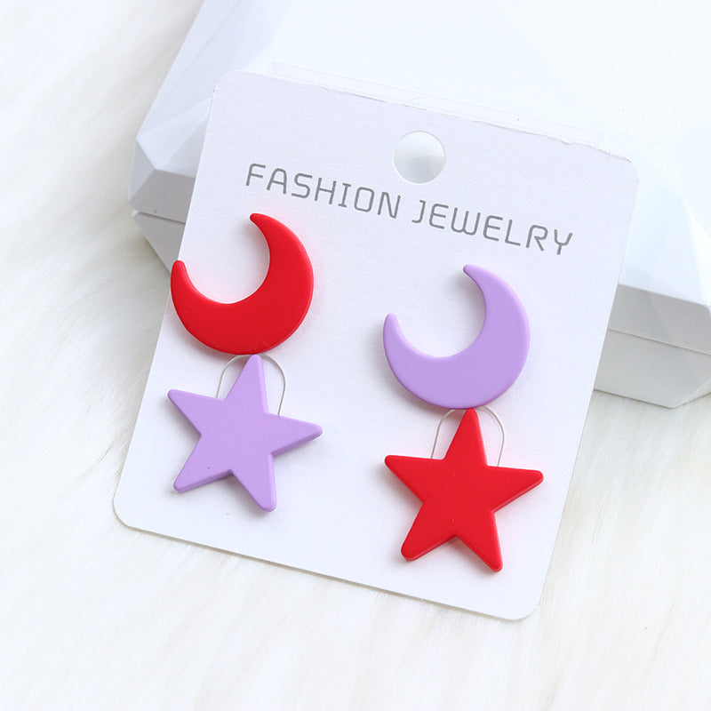 Acrylic New Star Moon Earrings MIC-DuA074