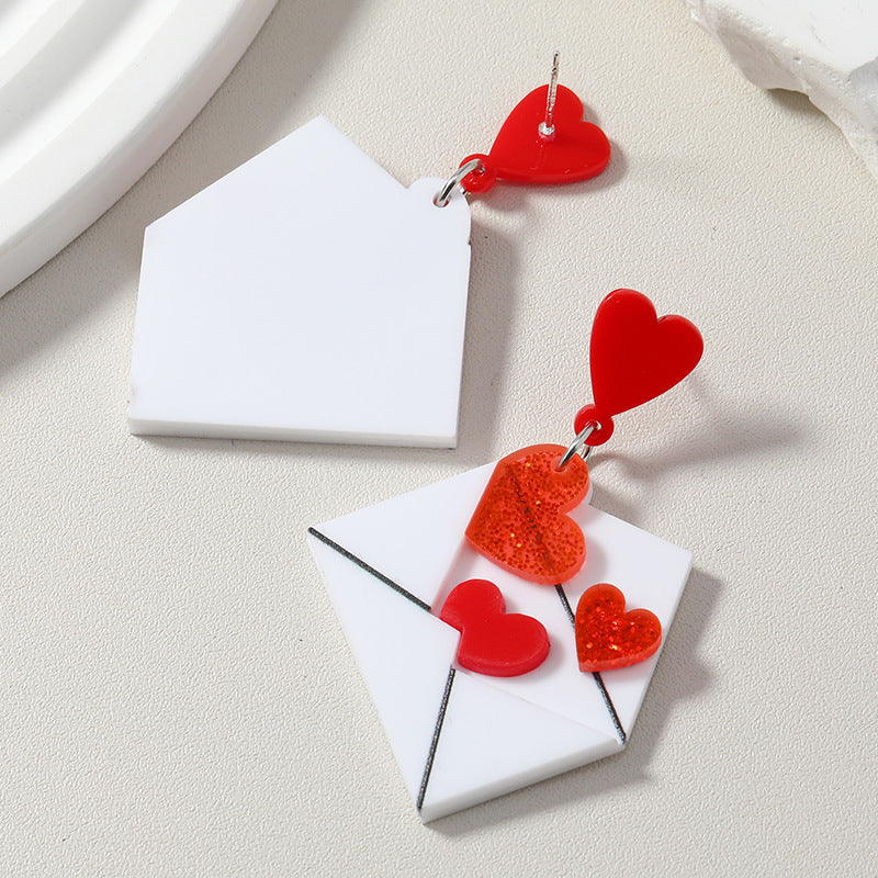 Acrylic Envelope Love Earrings (Minimo de Compra 3) MIC-HaoC005