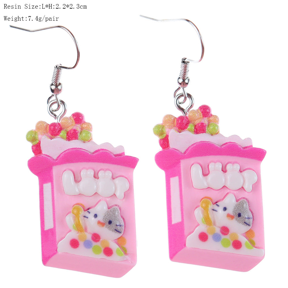 Alloy cartoon cute shiny snack cat earrings MIC-NiQ044