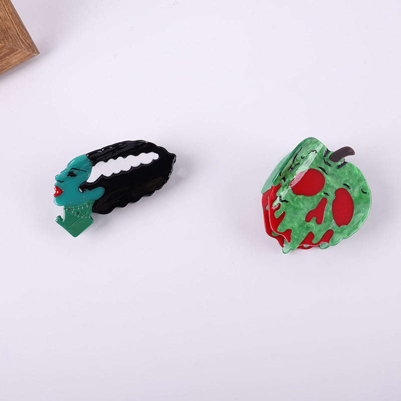 Plastic Halloween Apple Skull Hair Clip (Minimo de Compra 2) MIC-SanE002