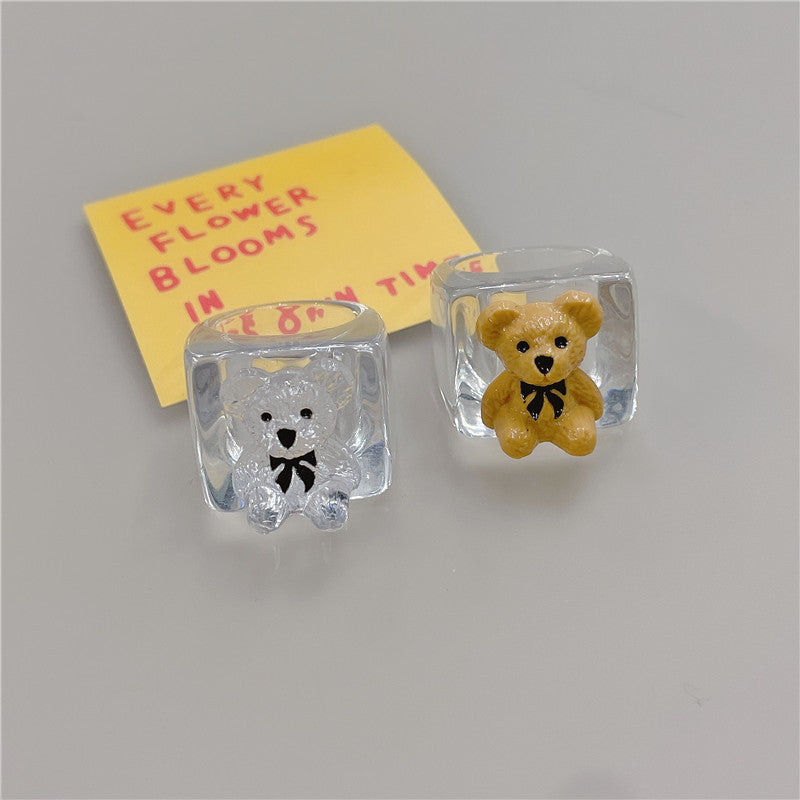 Resin Vintage Bear Ring MIC-JianY002