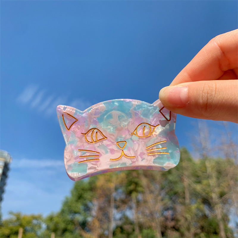 Acetate board cute cat hair clip (Minimo de compra 2) MIC-HongY016