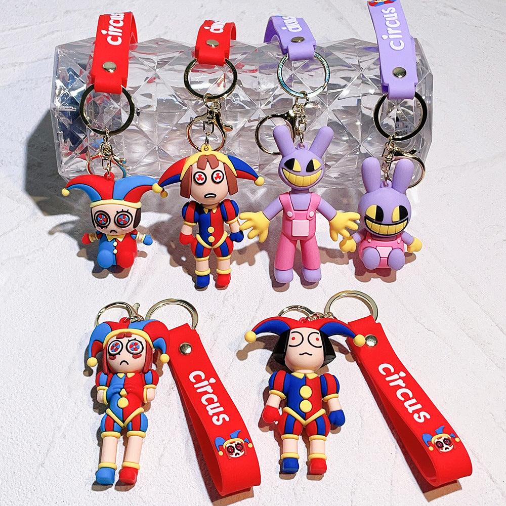 PVC cartoon magical digital circus keychain MIC-QiC026