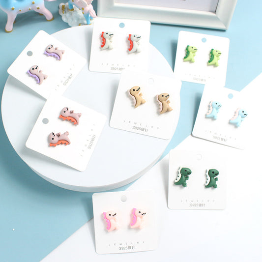 Acrylic Mini Dinosaur Earrings  (Minimo de Compra 2) MYA-PingH022