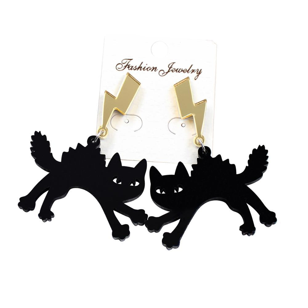 Acrylic lightning cat earrings Minimo de compra 5 MIC-XiaoY006