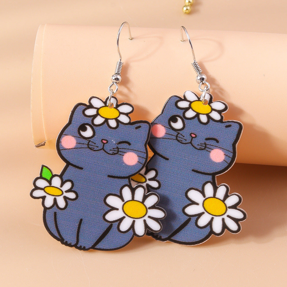 Acrylic New Cute Pet Cat Earrings (Minimo de Compra 2) MYA-YueS007