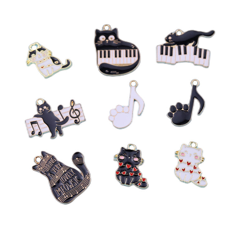 Alloy cartoon cute music notes cat accessories (Minimo de compra 10) MYA-ZeY006