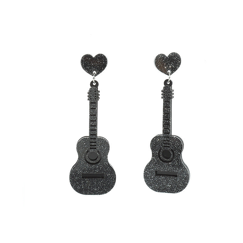 Alloy hip-hop guitar earrings (Minimo de compra 2) MIC-MingX012