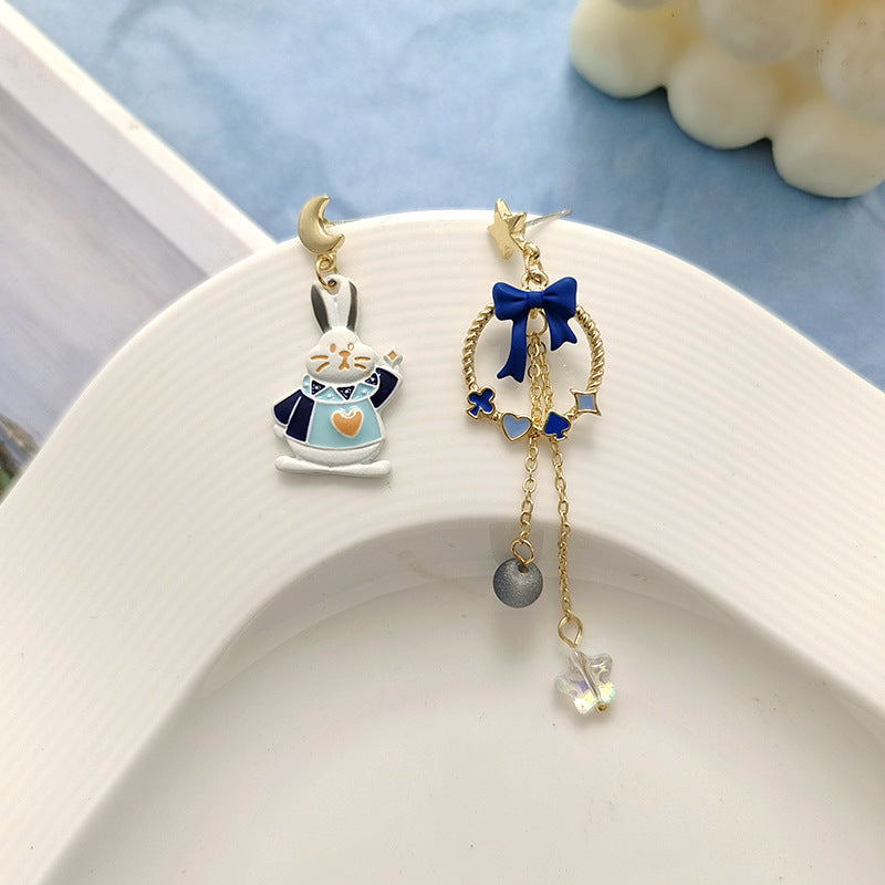 Alloy cartoon animal asymmetrical earrings MYA-FanY005