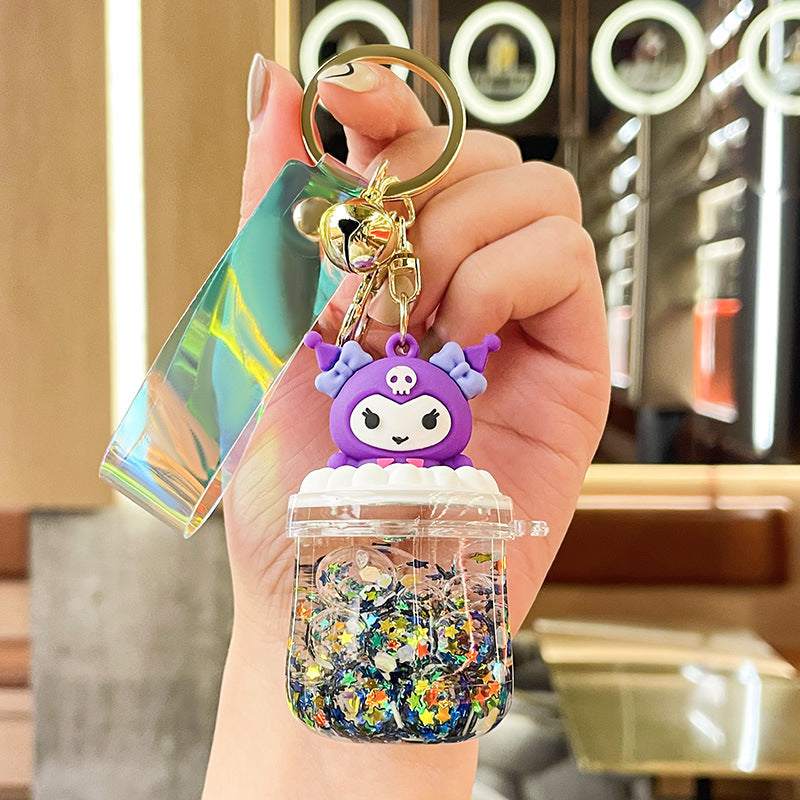 PVC new quicksand bottle cartoon keychain MIC-BenX001