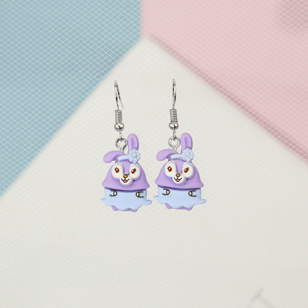 Alloy cartoon animal ballet rabbit earrings MIC-NiQ026