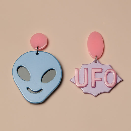 Alloy acrylic alien UFO earrings MIC-JunJ007