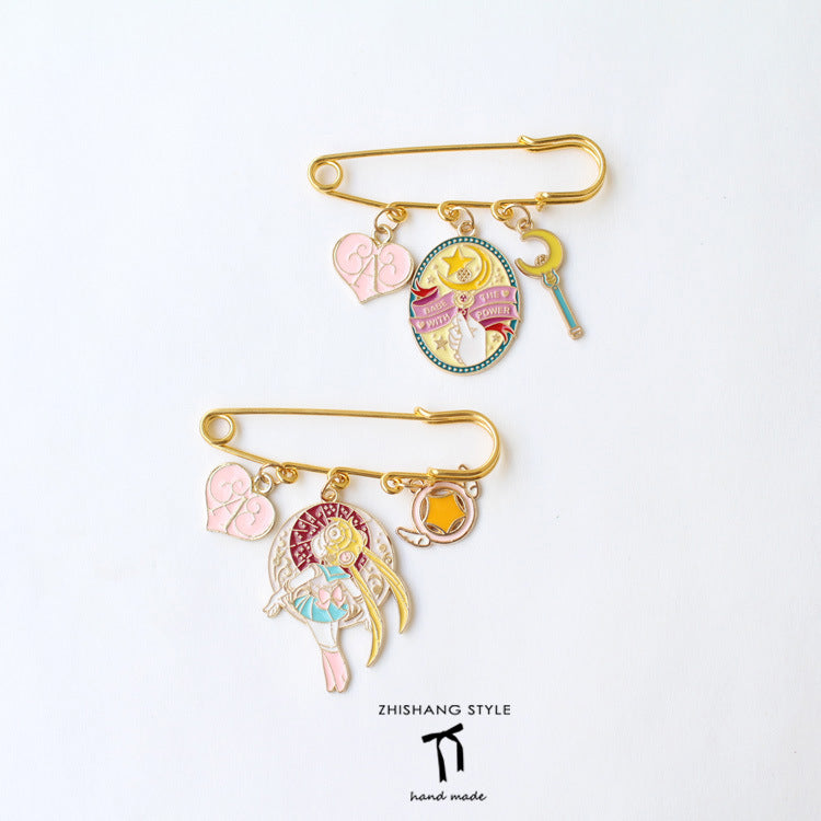 Alloy cartoon beautiful girl warrior brooch (Minimo de Compra 2)  MIC-ZhiS038