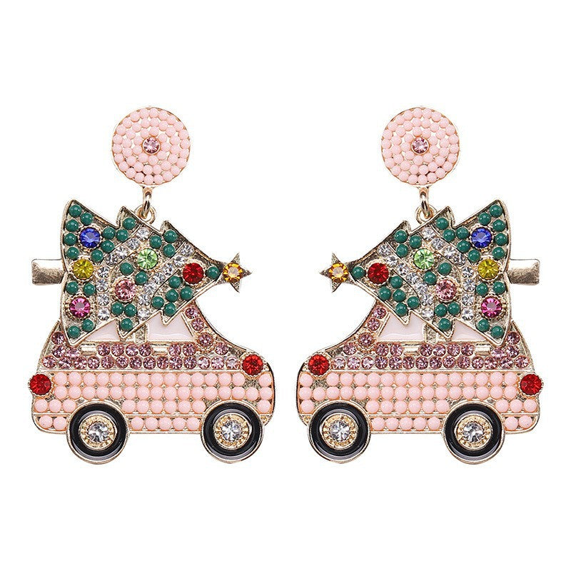 Alloy Christmas Tree Bell Earrings (Minimo de Compra 2) MIC-DWKM005