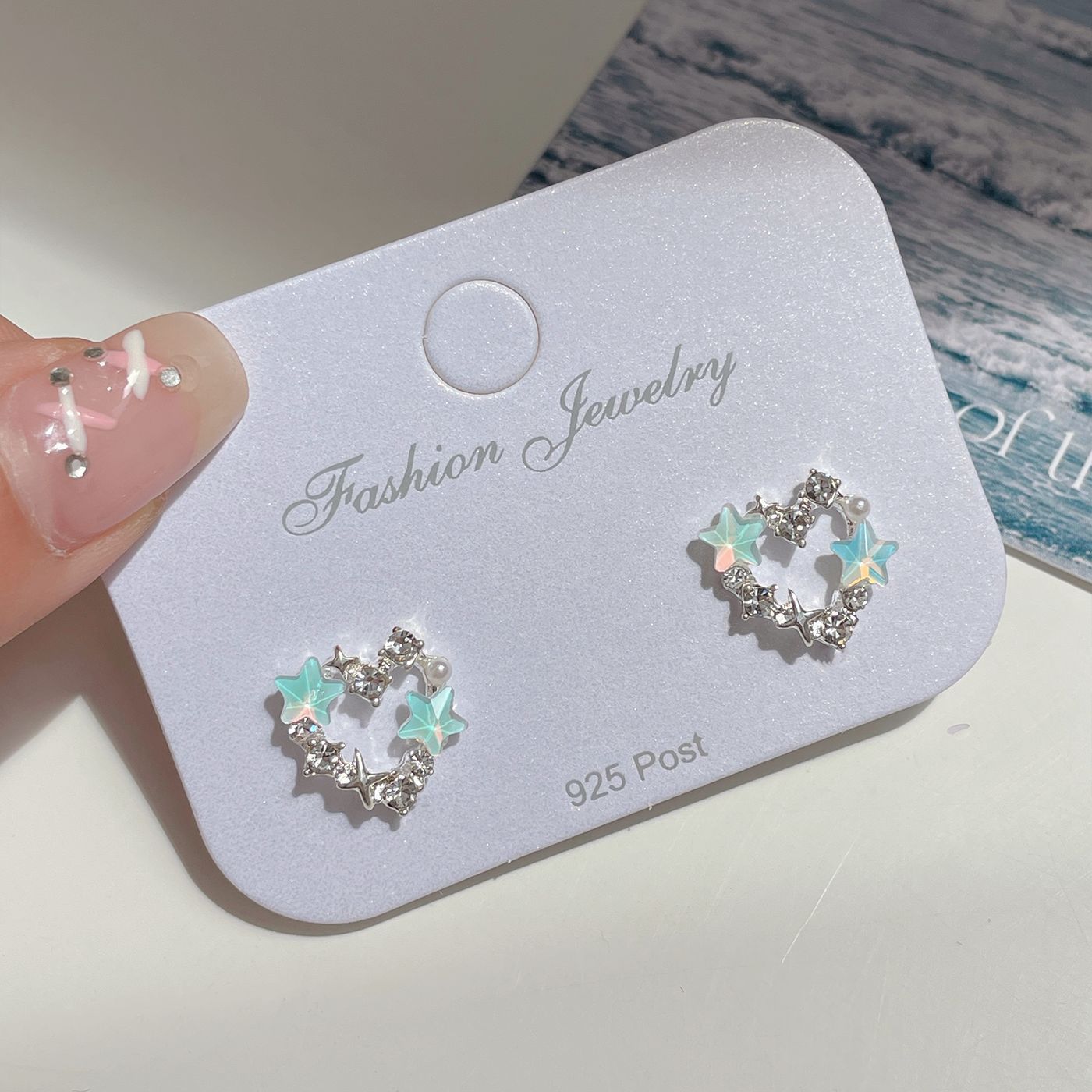 Alloy Ocean Series Blue Earrings MIC-ShuangX045