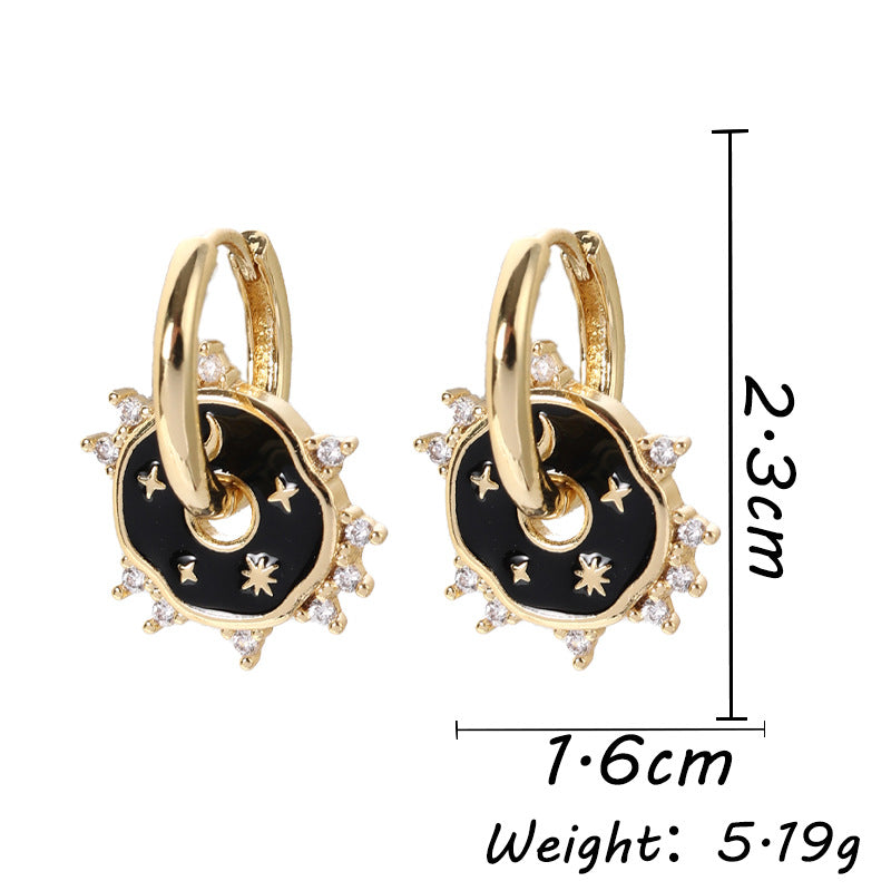 Star & moon Copper Gold Plated 14k(Minimo de Compra 2) MIC-GuTe009