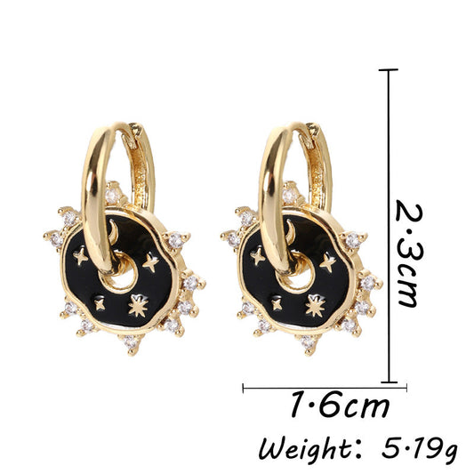 Star & moon Copper Gold Plated 14k(Minimo de Compra 2) MIC-GuTe009