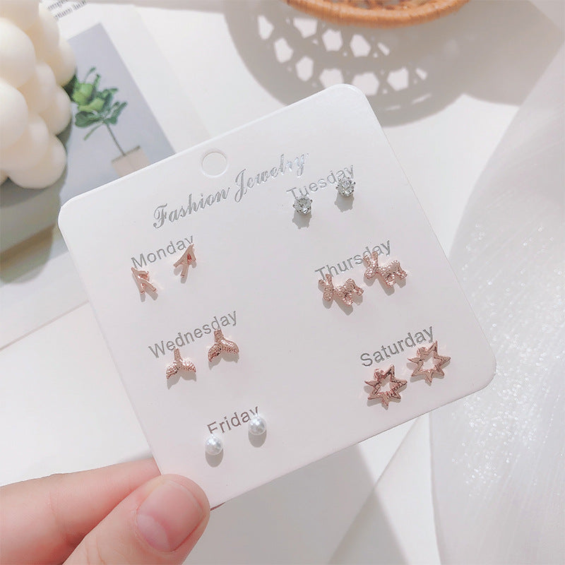 Alloy pearl bow earrings (Minimo de Compra 5) MIC-ShiY013