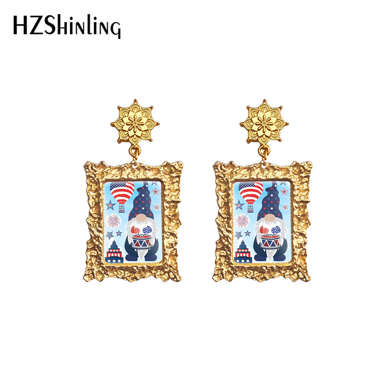 Alloy American Independence Day Earrings (Minimo de compra 5) MYA-XiangL059