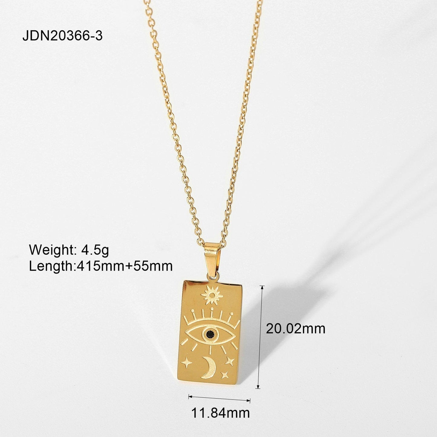 Stainless Steel Gold Plated Tarot Necklace MIC-JieD014